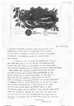 Christmas Card from Mary To Cissie