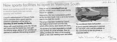 New Sports Facilities in Vermont South