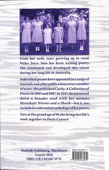 Cover back page of Joyce Suto's book Poet's Corner