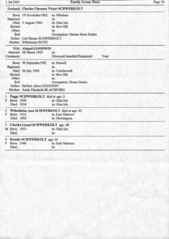 Johann August Schwerkolt Family Group Sheet