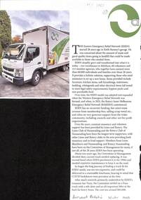 The Eastern Emergency Relief Network received a new truck in March 2023, first part