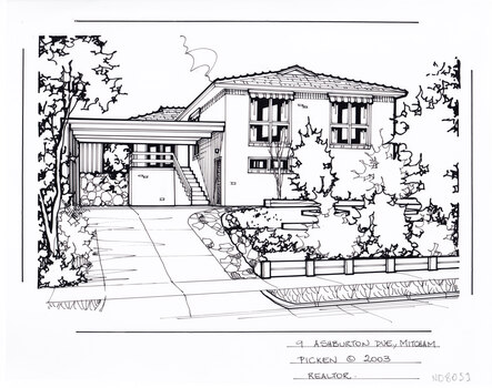 A black and white line drawing of 