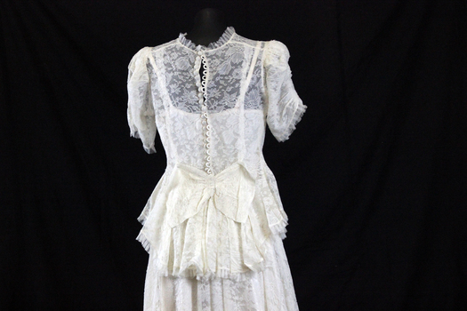 1948 Cream coloured wedding dress (back detail)