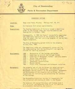 City of Nunawading Parks & Recreation Dept. 83/84
