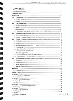 Deep Creek and Loughnan Roads, Mitcham Table of Contents