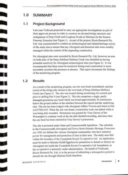 Deep Creek and Loughnan Roads, Mitcham, Summary page 1