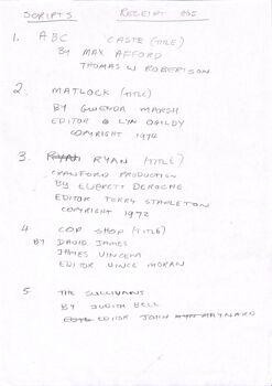 Radio and Television Scripts