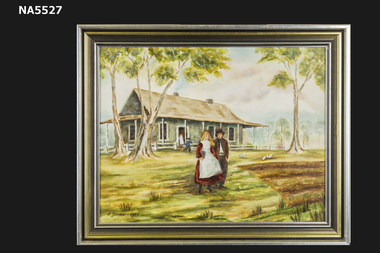 Oil painting of Schwerkolt Cottage.