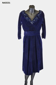 Blue velvet dress