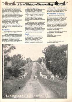 Nunawading 1986, Community Resources Guide, Nunawading history