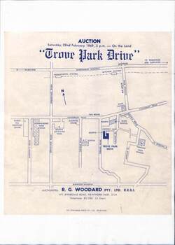 Trove Park Drive Auction flyer from 1969 (map)