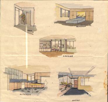 1962 Mitcham house for Scambler family - Interior design