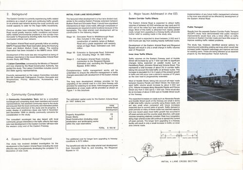 Eastern Arterial Road Environment Effects Summary