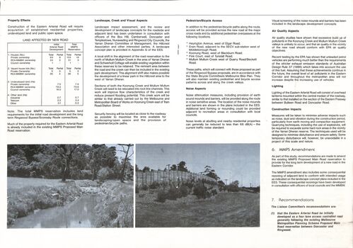 Eastern Arterial Road Environment Effects Summary