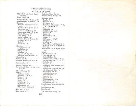 The History of Nunawading - Index Misc