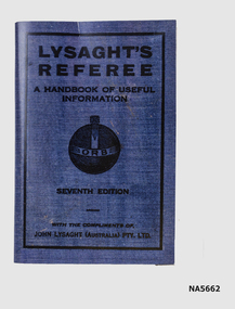 Book entitled Lysaght's Referee