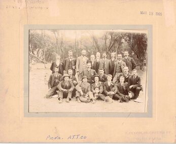 Picnic for E E Walker , Tessellated Tile Co workers 1905.