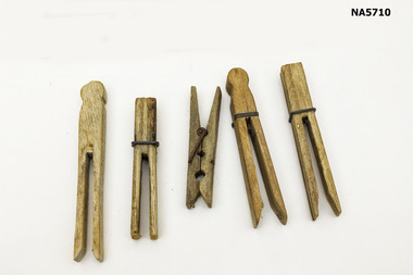 Wooden clothes pegs