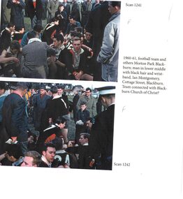 Blackburn Football Club players and supporters at Morton Park Blackburn.