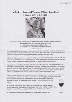 VALE - Raymond Standfield