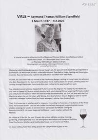 VALE - Raymond Standfield