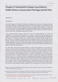 Schwerkolt Cottage: Local history, Public History, Conservation Heritage and the Past