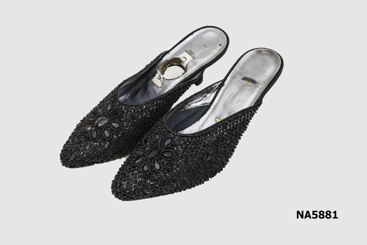 Black beaded shoes