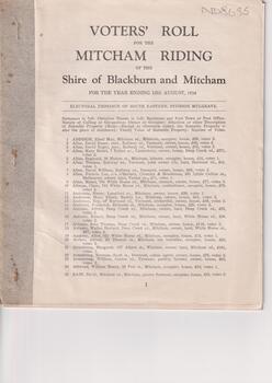 Voters' Roll for the Mitcham Riding 1934