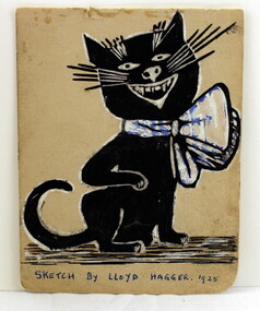Cats Mascot Sketch, Lloyd Hagger Cat Mascot Sketch, 1925