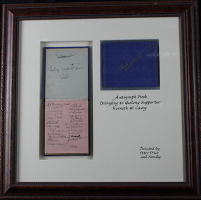 1934 Autograph Book Geelong Football Club, Framed Autograph Book - 1934