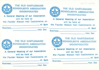 Meeting Card, Meeting, Faulder Watson Hall, Circa 1992