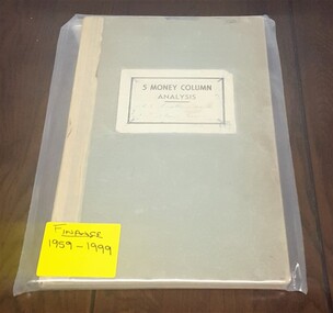 Ledger Book, Finance 1960-2000, Circa 1959