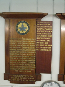 Honour Board, Harcourt Primary School