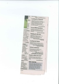Newspaper Clipping, Desperately Seeking August 12 2005