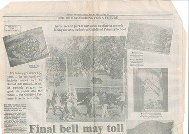 Newspaper Clipping, Schools Searching for a future - Guildford Primary School