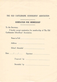 Document, Nomination for Membership