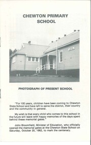 Book, Chewton Primary School 100 Year Celebration