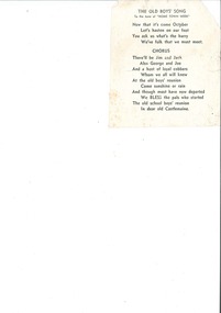 Old boys Song, Words to Old Boys Song
