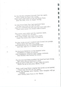 Poem, The Castlemaine Old Schoolboys' Annual Reunion