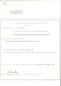 Certificate, Certificate of Incorporation