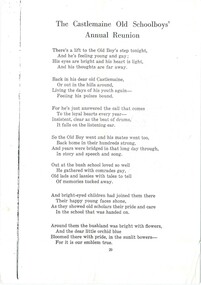 Poem, The Castlemaine Old Schoolboys' Annual Reunion