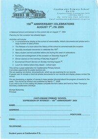 Document, 150th Anniversary Castlemaine Primary