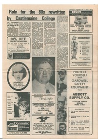 Newspaper Clipping, Role for the 80s rewritten by Castlemaine College