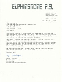 Document, Thankyou Elphinstone PS