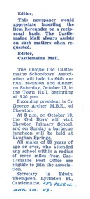 Newspaper Clipping, 64th Reunion Advert
