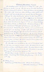 Document, History of the Woodbrook School