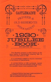 Flyer, 1930 Jubilee Book available to purchase