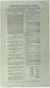 Printed report of the Committee appointed by the Congress to draft a scheme for political reform - the National Political Reform League, 1891