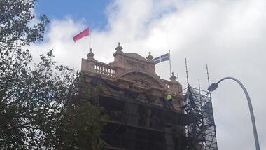 Photograph - Photographs: New Flag Poles - Trades Hall - 2018, 26 April 2018
