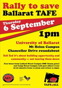 Rally to Save Ballarat TAFE - Federation University, Mt Helen, 2012